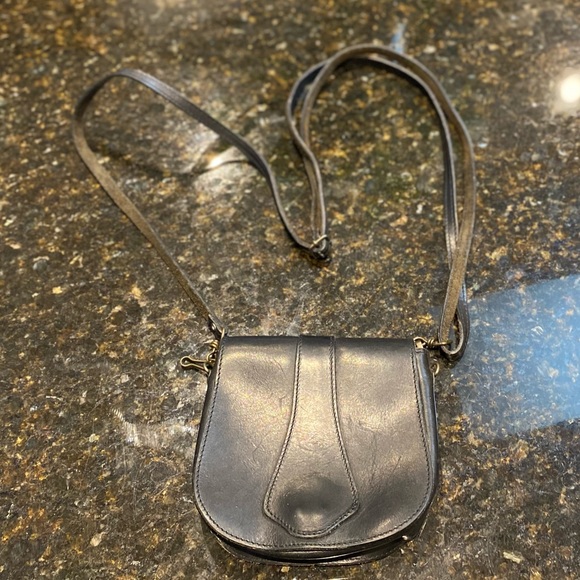 Vintage Black leather small crossbody bag - Picture 1 of 6